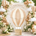 2.9 ft x 4.9 ft Hot Air Balloon Baby Shower Decorations, Large Light Brown Hot Air Shaped Cardboard Cutout, Life-Size Standup Photo Booth Props for Birthday Party Celebration Backdrops Decor by WelcometoLawnIdyll