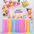 14ft Unicorn Tulle Table Skirt Tutu Rainbow Tablecloth for Birthday Party Baby Shower Girl Boy Wedding Party Dessert Buffet Banquet Table Decorations by Suppromo