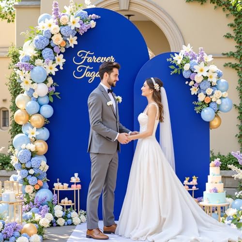 Royal Blue Arch Cover 2 Set-7.2FT, 6FT Arch Backdrop Cover Spandex Fitted Birthday Party Arch Stand Covers Stretchy Backdrop for Baby Shower Bridal Shower Wedding Ceremony Banquet Photo Background by Suppromo