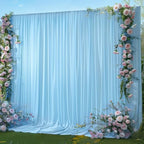 20x12ft Blue Backdrop Curtain Panels for Parties - Wrinkle Free Polyester Photo Curtain Backdrop Wedding Back Drop Fabric Drapes for Party Decorations Background for Photography by WishCare