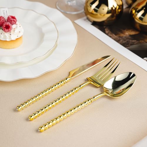 150PCS Gold Plastic Silverware, Heavy Duty Disposable Utensils Set - Image 6