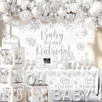 Baby It’s Cold Outside Baby Shower Decorations - 211Pcs Silver Snowflake Winter Wonderland Balloon Arch Garland Set,Christmas Winter Baby Shower Party Supplies - Image 5