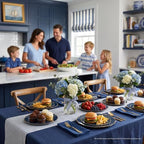 realluck 100PCS Navy Blue and Gold Plastic Plates,Elegant Plates Reusable - Image 5