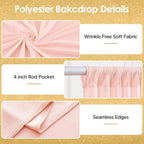 40x10ft Pale Pink Backdrop Curtains for Wedding Parties Wrinkle Free Photo Backdrop Drapes for Photography Birthday Baby Shower Soft Fabric Party Backgournd for Photoshoot 5x10ft, 8 Panels - Image 2