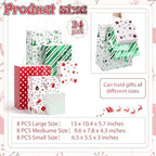 Humyoun 24 Pack Christmas Paper Gift Bags Bulk Assorted Sizes, Bright - Image 2