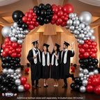 PMU DIY Professional Balloon Arch Deluxe Kit (Black, Red and Silver) Balloon Garland for Party Decoration, Decoration Kit for Birthday Party, Wedding, Graduation, Baby Shower (41689-61646) Pkg/1 - Image 2