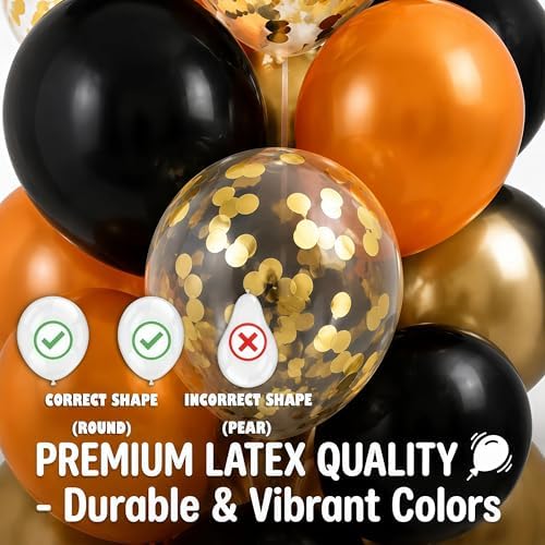 Balloon Column Kit Set of 2 With Balloons Included - with Base, and Pole,Balloon Tower Backdrop Decoration for Wedding, Baby Shower, Birthday Party, or Bachelorette Parties (Black Orange) - Image 4