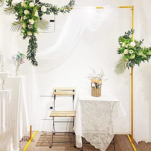 Gold Metal Wedding Arch, 6.56Ft Square Backdrop Frame Garden Wedding Props Decoration, Balloon Arch Stand for Wedding Ceremony, Celebration, Photo Booth Background - Image 6