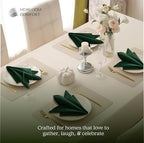 Forest Green Cloth Napkins 18x18 Inch - 12 Pack - 100% Cotton, Soft, Durable, Absorbent, Washable, Reusable - Hemstitch Mitered Edges - Perfect for Weddings, Fall, Dinner, Everyday - Image 2