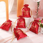Roowest 4 x 6 Inch 100 Pcs Thank You Satin Gift Bags, Red - Image 3