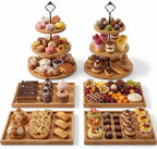 6pcs Wooden Dessert Table Display Set, 3 Tier Cupcake Stand Set with Serving Trays, Rustic Dessert Display Stand, Cake Stand Set for Wedding Dessert Table, Birthday, Baby Shower, Party Food Display, Home Decor by Unknown