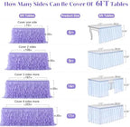 Partisky Lavender Purple Tulle Curly Willow Table Skirt for Rectangle Table 14ft, Ruffle Tutu Table Cloth for Girls Boys Baby Shower,Mermaid Birthday Party - Image 7