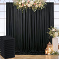 50ft x 8ft Wrinkle Free Black Backdrop Curtain for Parties Weddings, 10 Panels Silk Polyester Black Drapes for Backdrop 10 ft Photo Back Drop Cloth for Birthday Graduation Photography Background by ENJOYYOURPARTY