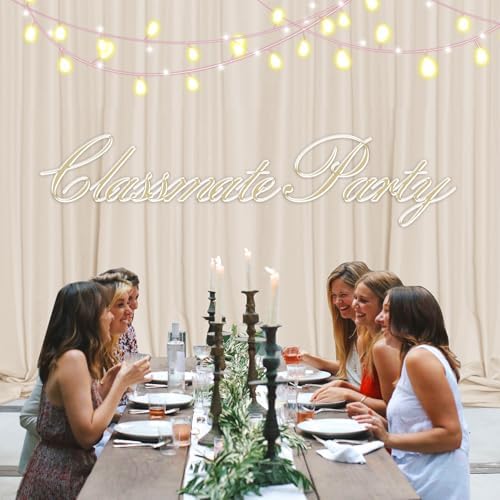 MEETSKY Beige Backdrop Curtains 10ft x 10ft for Wedding Birthday Baby Shower Photography Backdrop Fabric Curtains Drapes Home Window Decorations Rod Pocket Window Drapes,5ft x 10ft, 2 Panels - Image 5