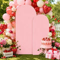 Pink Arch Cover 7.2 and 6ft Spandex Birthday Arch Backdrop Cover Set of 2 by Lrrtwer