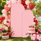 Pink Arch Cover 7.2 and 6ft Spandex Birthday Arch Backdrop Cover Set of 2 by Lrrtwer