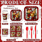 350 Pcs Christmas Paper Plates and Napkins Set Disposable Serve 50 - Image 4