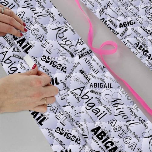 AOFUN Wrapping Papper With Name/Date Personalized Name Gift Kids Christmas Gift Wrap Mens Wrapping Paper Christmas Cool Wrapping Paper 3 Rolls 58" x 23" - Image 4