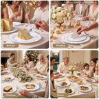 realluck 200Pcs Silver and Gold Plastic Plates - Image 6