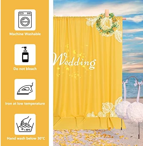 Yellow Backdrop Curtain for Parties, Photography Backdrop Drape, 5ft x 10ft - Image 6