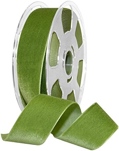 Morex Ribbon Nylon, 1 1/2 inches by 11 Yards, Kiwi, Item 01240/10-611 Nylvalour Velvet Ribbon 1 1/2" x 11 yd by MorexRibbon