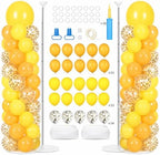 2 Sets Adjustable Balloon Column Stand Kit with Bases（Golden Yellow） by Naozinebi