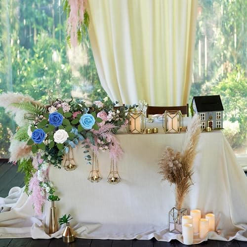 Artificial Flowers Realistic Roses, Real Looking Fake Roses with Stem for DIY Wedding Bouquets Centerpieces Bridal Shower Party Home Romantic Decorations (Shades of Blue, Regular 3" - 200pcs) - Image 6