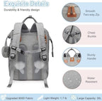 SHITIESHOU Diaper Bag Backpack Baby Bag for Mom Dad with Changing Pad, 19 Pockets, Large Waterproof Travel Baby Girl Boy Toddle Diaper Bag with Insulated Pocket, Baby Shower Gifts, Grey - Image 6