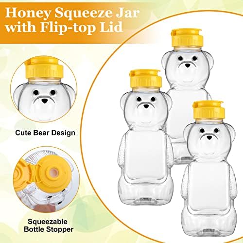 Thenshop 36 Pcs Honey Bear Bottles Plastic Empty Squeeze Jars,350 Ml/ 12 Oz - Image 3
