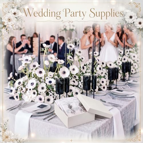 50 Sets Wedding Party Favors White Anemone Pins Cards - Image 5