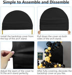 Hemmotop Stretchy Arch Backdrop Cover, Black, 7.2ft, 6ft, Set of 2 - Image 7