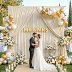 20x8ft Beige Backdrop Curtain for Parties Wrinkle Free Fabric Backdrop Curtain Wedding Photo Backdrop Drapes for Birthday Party Baby Shower Bridal Shower Photography Back Drop 4 Panels 5x8FT - Image 4