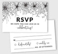 50 Blank RSVP Cards,RSVP Postcards No Envelopes Needed,Floral Print Response Card,RSVP For Wedding,Baby Shower,Bridal Shower by Inkdotpot