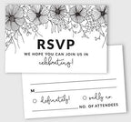 50 Blank RSVP Cards,RSVP Postcards No Envelopes Needed,Floral Print Response Card,RSVP For Wedding,Baby Shower,Bridal Shower by Inkdotpot