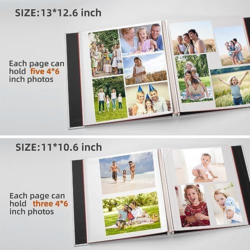 HoneyTolly Large Photo Album Self Adhesive, DIY Scrapbook Album for 3x5 4x6 8x10 Pictures, 60 Pages Linen Cover Memory Book, Ideal Gift for Family Wedding Baby Christmas Anniversary(White) - Image 4