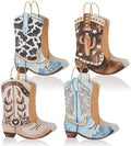 Tioncy 24 Pcs Cowboy Boot Paper Gift Bags, Assorted Style, Brown and Blue by Tioncy