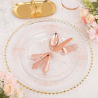 Hioasis 175pcs Clear Rose Gold Plastic Plates 10.25" - Image 4