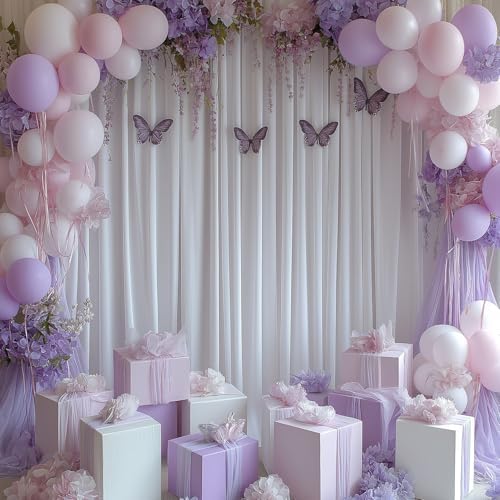 White Backdrop Curtains for Wedding Parties, 20x7FT Wrinkle Free Photo Backdrop Curtains for Wedding Birthday Party Baby Shower, Fabric Drape with Rod Pockets 5ft x 7ft, 4 Panels - Image 7