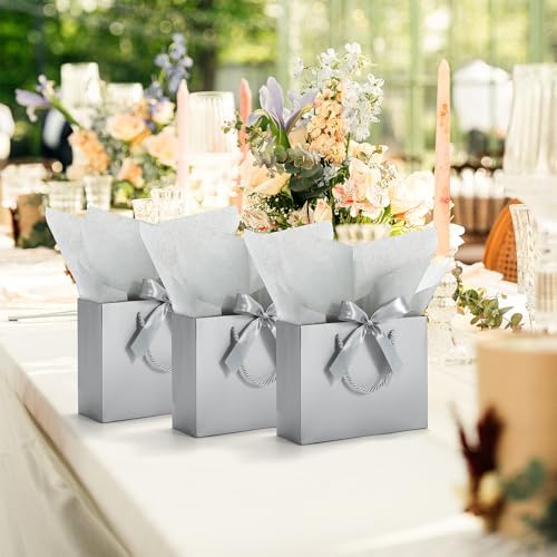 DOYIDE 30 Pack Gift Bags Medium Size with Ribbon &Tissue Paper, 9"x7"x3.1" - Image 2