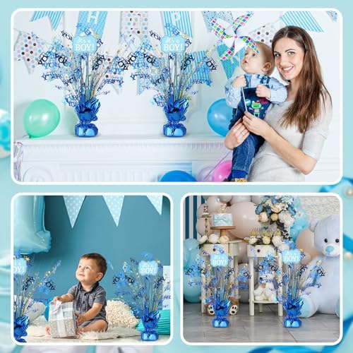 Wenqik 9 Pcs Baby Shower Foil Spray Centerpiece It's a Boy Table Centerpiece Gender Reveal Birthday Party Decors Metallic Table Decoration for Home Baby Shower Party Celebrations, Blue - Image 5