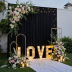20x14ft Black Backdrop Curtains for Wedding Party, 4 Panels 14 ft Long Back Drop Cloth, Wrinkle-Free Polyester Drapes for Birthday, Baby Shower, Stage Photography Background - Image 2