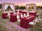 fani 6 Packs Burgundy Stretch Table Skirts for 8 Foot Table - Image 7