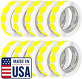 Perco Neon Yellow Perforated Round Circle Dot Sticker 1-Inch Labels — 10 Rolls, 10,000 Stickers — Price Stickers, Notes & Reminder Labels, High Visibility, Strong Adhesive—Made in USA by Perco