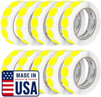 Perco Neon Yellow Perforated Round Circle Dot Sticker 1-Inch Labels — 10 Rolls, 10,000 Stickers — Price Stickers, Notes & Reminder Labels, High Visibility, Strong Adhesive—Made in USA by Perco
