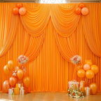 20x10ft Orange Backdrop Curtain Panels for Parties - Wrinkle Free Polyester Photo Curtain Backdrop Wedding Back Drop Fabric Drapes for Party Decorations Background for Photography - Image 6