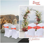 Orange Chair Sashes 60 Pack Spandex Burnt Orange Sashes Bands for Chairs with Heart Buckle Slider for Wedding Banquet Party Decorations - Image 5