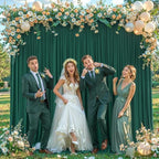 10x10FT Backdrop Curtains with Rod Pockets - Wrinkle Free Photo Stage Backdrop 2 Panels Curtains Drapes for Photography Wedding Party Baby Shower Decorations (Blackish Green) - Image 7