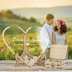 Wedding Guest Book Alternative with Box and Small Hearts,Personalized Heart Drop Guest Sign for Rustic Wedding Decorations,Anniversary(style1, Heart) - Image 2