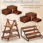 Willinglong 8 Pack Wood Risers for Buffet Table Dessert Table Display Set - Image 2