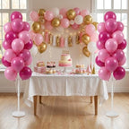 HIINS 2 Set Pink Balloon Tower Stand,5FT with Water Fillable Base for Party - Image 7